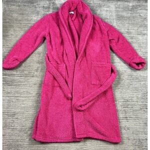 Alexander Del Rossa Robe Womens S/M Pink Belted Plush Polyester Pockets